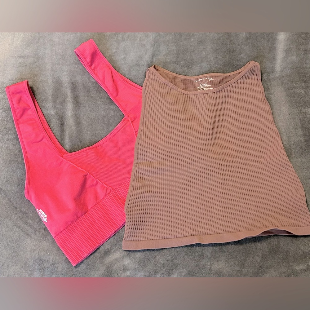 🦩Free People Lounge Bras/Workout Tops - 2 total! Comfy and cute!
